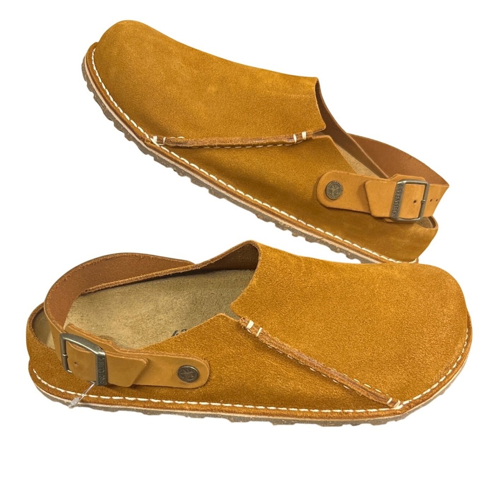 Birkenstock Lutry Clogs M 10 Mink Brown Excellent Suede Leather Backstrap NWOB
